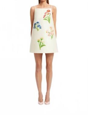 NEW LEO LIN leia wool mini dress in wildflower